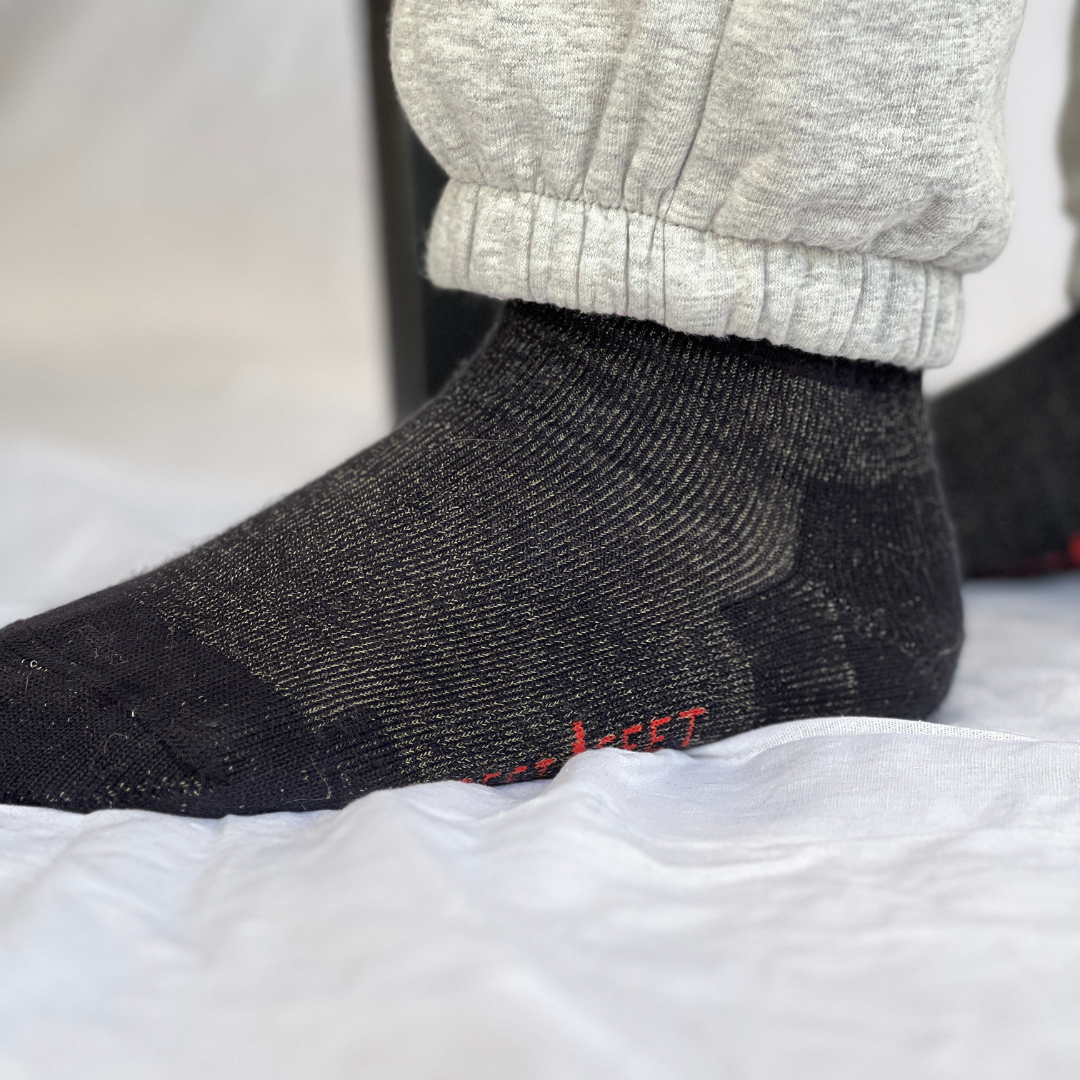 Pure Silver socks are antimicrobial, anti-odor and antistatic.